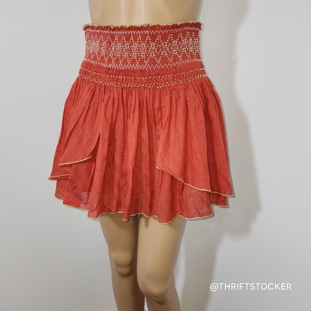 Free People lip smocking good skirt size S - Picture 2 of 7